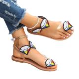 Wish European and American Foreign Trade Large Toe Flat Sandals for Women Wearing Elastic Straps Lightweight Beach Sandals