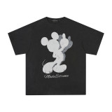 MADE EXTREME American Street Print Mock Mickey Washed Old Summer Men's Short sleeved T-shirt