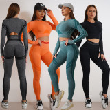 European and American five piece set with upturned buttocks and beautiful buttocks, fitness set with beautiful back, yoga top, short sleeved knitted fitness yoga suit for women