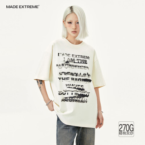 MADEEXTREME Summer 270G American Street Sub Letter Personalized Printed Men's and Women's Short sleeved T-shirts