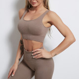 Cross border seamless yoga suit set from Europe and America, long sleeved sports top, high waisted lifting buttocks, beautiful buttocks, sports leggings, long pants