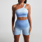 Two piece set of lake blue bra and shorts