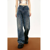 MADEEXTREME haute couture and niche street washed old bamboo vibe casual denim pants for men and women