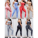 Cross border New Sports Top Long sleeved Peach Hip Fitness Pants Sports Fitness Pants Yoga Set for Women
