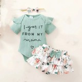 New born fairy style summer clothing baby clothes jumpsuit shorts set flower summer clothing cute little princess