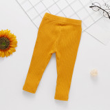 Boys and Girls Baby Underpants Spring and Autumn Multi Solid Color Baby Pants Medium Thick Pure Cotton Children's jumpsuit with Pit Strips