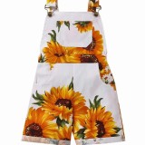 Summer Amazon Girls' Chrysanthemum jumpsuit with shoulder straps and pants is a hit
