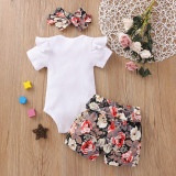 New baby girl clothing baby jumpsuit floral pants cute baby girl summer clothing set