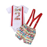 Amazon Baby's 2nd Birthday Clothing Short sleeved Long sleeved jumpsuit with shoulder strap and jumpsuit set