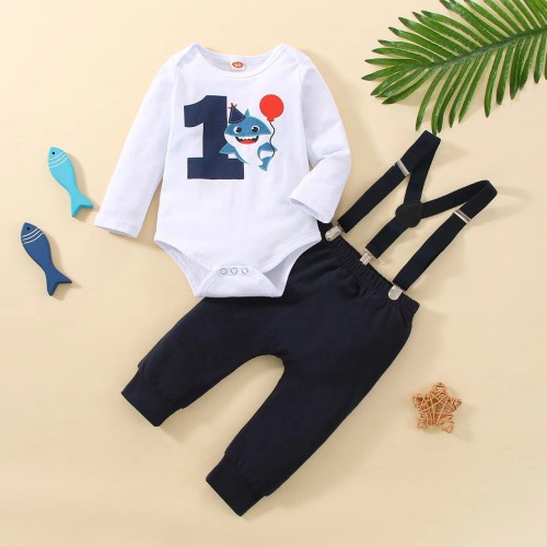 Amazon Summer Baby Birthday Harper Shark Short sleeved Shorts Long sleeved Pants New Product