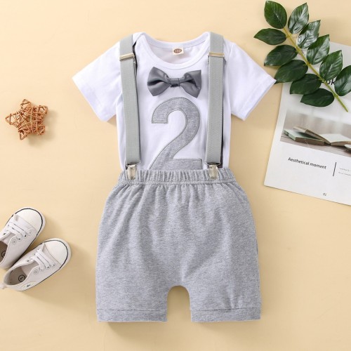 European and American Summer Infant Digital 2 Hopper Backband Climbing jumpsuit Set New