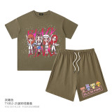 Children's clothing European and American fashion brand cute girls' cartoon T-shirt girls' baby casual boys' and girls' set