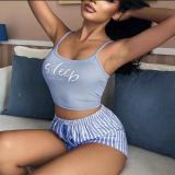 Summer Nightgown women's loose suspender Korean version two piece set summer ice silk cushion spring and autumn Shorts Set home clothes thin style