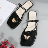 Cross border supply of slippers for women wearing summer new women's slippers, butterfly toe sandals for Europe and America