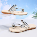 Foreign trade large-sized European and American slippers for women's summer wear, new butterfly toe sandals for beach sandals