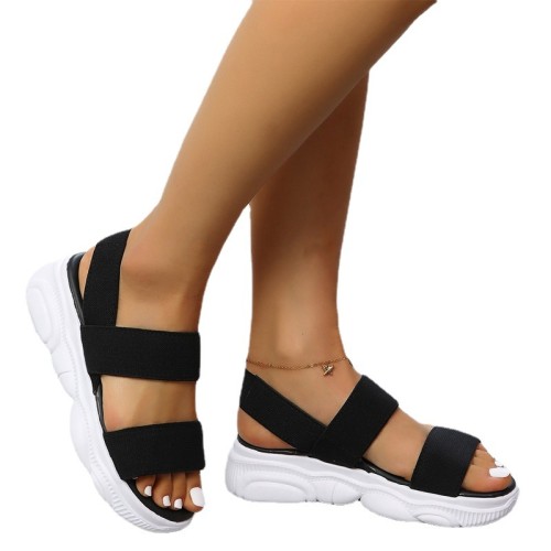 Cross border New Women's Sandals Summer Fashion Thick Sole Sandals Elastic Elastic Band Sports Sandals for Women's Outwear