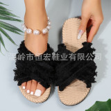 New Bohemian vacation flat slippers for women's summer comfort EVA beach sandals with cross tassels