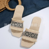 Foreign trade women's sandals, small fragrant style EVA flat slippers, women's outerwear, summer new fashionable tassel oversized slippers