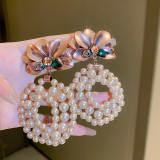 Silver Needle Antique Style Diamonds Flower Earrings Light Luxury Retro Palace Style Earrings Small and Elegant Elegance Earrings for Women