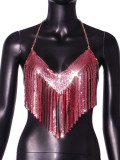 European and American Amazon cross-border new product women's sexy nightclub style metal tassel suspender vest