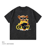 Children's clothing Europe and America 230G summer loose shoulder, distressed smiley face teddy bear Drew, boys and girls short sleeved T