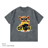 Children's clothing Europe and America 230G summer loose shoulder, distressed smiley face teddy bear Drew, boys and girls short sleeved T