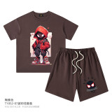 Children's clothing European and American trendy brand summer 19 color 230g Spider Boy medium and large children's set cross-border children's clothing distribution