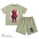 Children's clothing European and American trendy brand summer 19 color 230g Spider Boy medium and large children's set cross-border children's clothing distribution