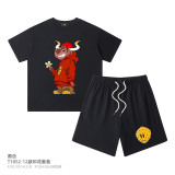 Children's clothing European and American trendy boys' summer suit, sports loose version cartoon fashionable children's set