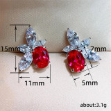 Korean fashion snake-shaped daisy flower earrings 2023 new color zircon earrings for women