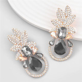 Colorful Crystal Heavy Industry Exaggerated Famous Brand Earrings Women S Geometric Leaves Diamond Water Drop Earrings