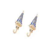 Interesting cute alloy umbrella earrings women's personalized creative design color rhinestone bow earrings
