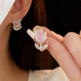 New design 925 silver needle flower earrings women's retro irregular crystal earrings wholesale