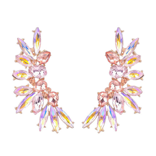 Famous Brand Wings Shape Simple Earrings Fashion Bohemian Rhinestone Diamond Earrings