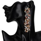 Creative Multi Layer Wreath Flower Acrylic Earrings Women Retro Graceful Bohemian Boho Long Earrings