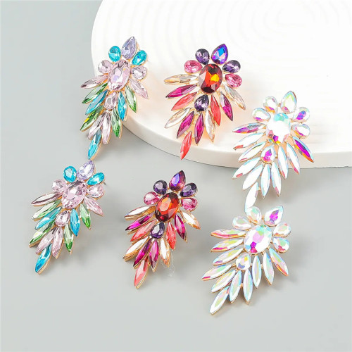 Earrings Famous Big Brand Multilayer Diamond Women S Colorful Crystal Stud Earrings