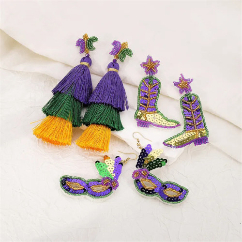 Party mask boots tassel earrings St. Patrick's Day carnival ball Accessories Wholesale