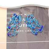 Bohemian ethnic beaded tassel earrings wholesale fashion hand-woven colored rice beads earrings for women