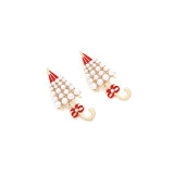 Creative Design drop glaze umbrella pendant earrings fashion personalized Pearl bow earrings for women