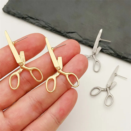 New design alloy scissors pendant earrings women's personalized earrings jewelry wholesale