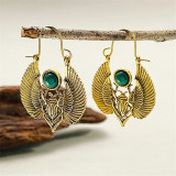 Retro Egyptian ethnic style Holy moth wings pendant earrings gypsy tribal women's earrings
