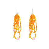 Bohemian ethnic beaded tassel earrings wholesale fashion hand-woven colored rice beads earrings for women