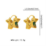 Fashion multi-layer star earrings personalized design sense brass hoop earrings for women