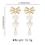 Women's irregular pearl tassel earrings fashion flower butterfly Crystal Ball Pendant Earrings