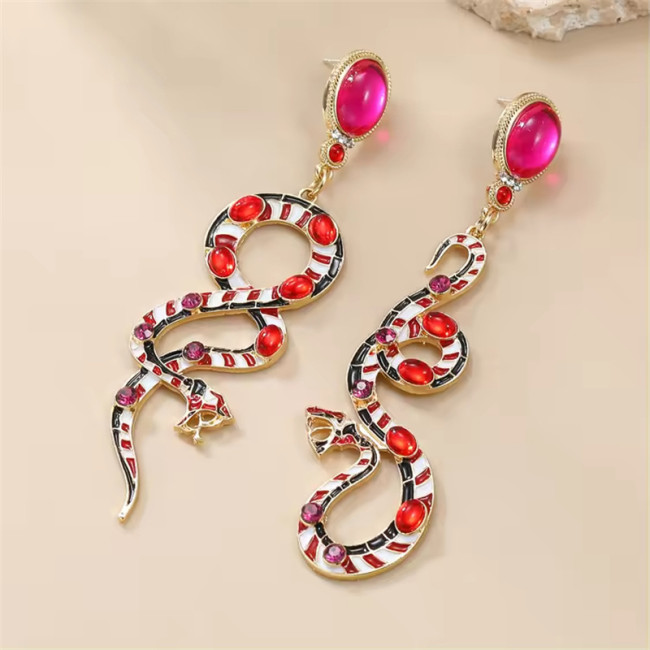 Bohemian color snake pendant earrings new design resin zodiac jewelry earrings