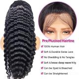 13 * 4 front lace human hair headband, European and American wigs loose deep wave frontal wig