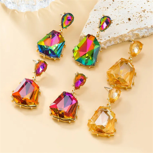 Fashion party accessories wholesale color irregular rhinestone pendant earrings for women