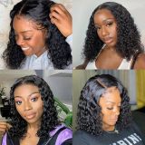 150% Density Bob 13*4 Water Wave Lace Front Human Hair Wigs