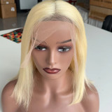 12A 180 Density 613 Blonde Bob Lace Frontal Human Hair W igs