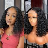 4*4 Deep Wave Bob Lace Front Human Hair Wigs for Black Women